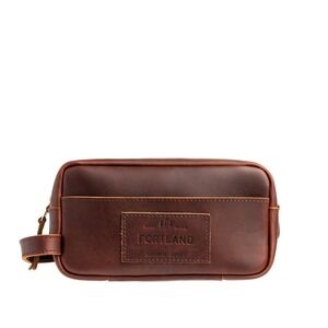 Portland Leather Goods Deluxe Dopp Kit Cognac Brown Leather OS